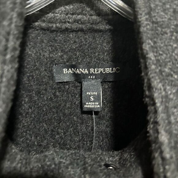 Banana Republic Lightweight Brushed Short Jacket Small Petite Dark Charcoal Grey - Picture 4 of 10